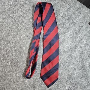 Derby Red Blue Striped Silk Tie Mens Classic Business Necktie